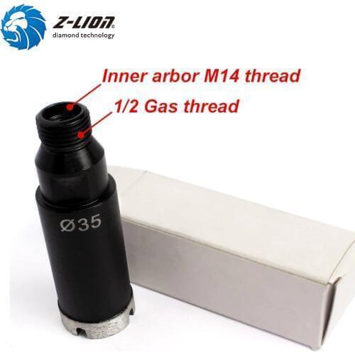 Z-LION 1piece Diamond Hole Saw Sintered Segments Wet Use Drill Bit For Marble Stone Arbor M14 1/2 Gas For Angle Grinder CNC Tool