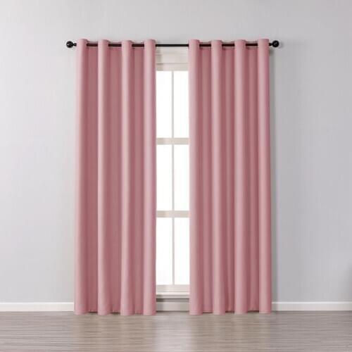 Cotton Solid Blackout Curtain Window Hanging Curtains for Curtain for Living Room Bedroom Easy Drape Dector for Window