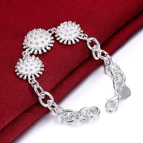 925 Silver Fireworks Bracelets Chains For Women Bridal Wedding Fashion Jewelry Gifts