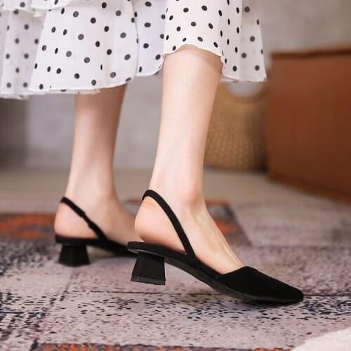 Large Size 35-40 Shallow Mouth Set Feet Solid Color Ladies High Heels Summer Pointed Toe Fashion Sexy Elegant High Heels