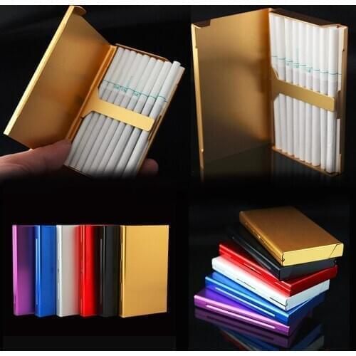 1Pc Portable Pocket Size Women Super Thin Creative Personality Cigarette Box 20 Stickers Ladies Metal Cigarette Gift Box Case