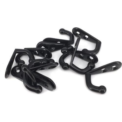 22*12*30mm 10PCS Small antique single hook for clothes wall hanger Robe Coat Wall Hanging Hooks Black Color