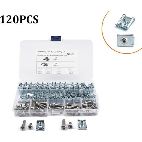 120PCS Stainless Steel Motorcycle Fairing U Clips Bodywork Panel U Nut Speed Fasteners M5 M6
