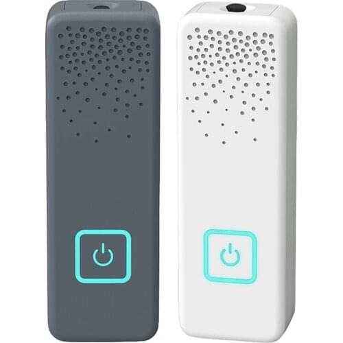 2 Pcs Fashionable Personal Wearable Lavalier Portable Rechargeable Car Oxygen Bar Negative Ion Air Purifier White+Gray