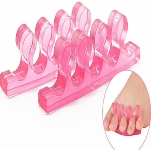 2pcs (1pair) 4 Colors Soft Silicone Finger Toe Separator Soft-Silicon Toe Separators Flexible Soft Silicone Finger Toe Spacers