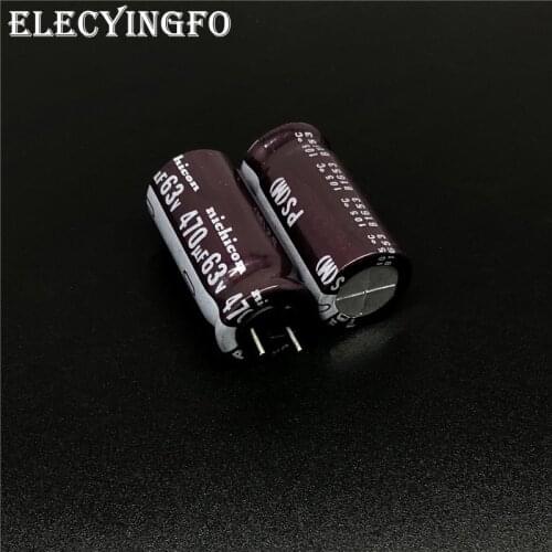 5pcs/50pcs 470uF 63V NICHICON PS Series 12.5x25mm Low Impedance 63V470uF Aluminum Electrolytic capacitor
