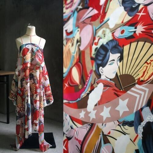 Glace 1Y/lot Hanfu antique polyester knit fabric textile for gilr dress DIY costume soft yarn fashion fabricTX1133