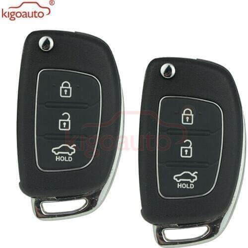 Kigoauto 2pcs 3 Button TOY49 blade for Hyundai I20 I30 Elantra Genesis 2012 2013 2014 Flip Smart Remote Car Key Shell