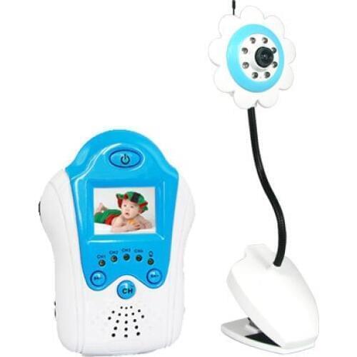 Free Shipping High Quality Flower Design 1.5 inch TFT LCD 2.4G Wireless Baby Monitor with Night Vision, Voice Control, AV OUT