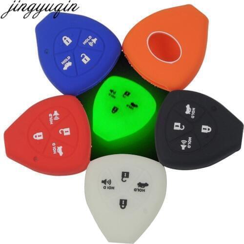 Jingyuqin silicone key cover Case for TOYOTA 4 Button Corolla Hilux Vitz Rav4 Aqua Camry Highlander Land Cruiser Pardo Prius