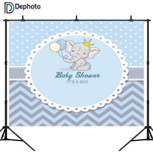 DePhoto photography backdrops Crown balloon cute elephants baby shower backgrounds for photo studio photography background