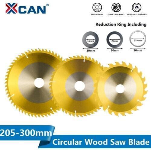 XCAN Saw Blade 205-300mm TCT Cutting Disc Titanium Coated Circular Saw Blade Woodworking Tools Carbide Tipped Wood Cutting Disc