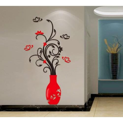 DIY 3D Wall Stickers Acrylic Crystal Wall Stickers Living Room Bedroom TV Background Bathroom Wallpapers Home Decor Decals