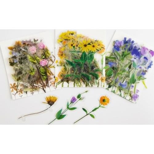40Pcs Flower Leave Resin Art Decorative Stickers Kit Artificial Flower Personalized Flower Epoxy Resin Fillings Stickers