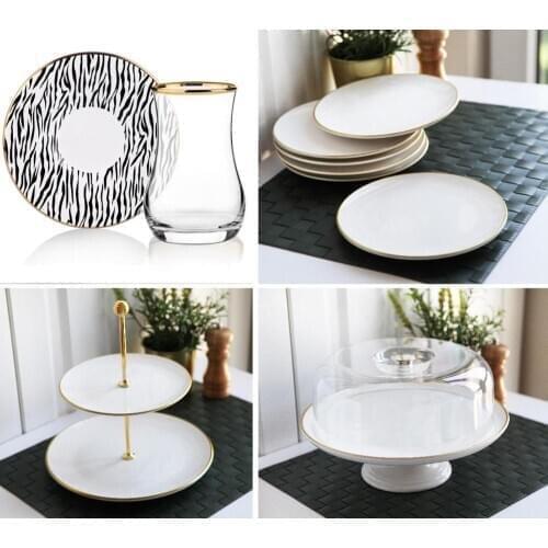 DOLBOVI 20 Piece Fanuslu Cake Serving Presenter Dish Layer Set Kit Vintage Gifts Tea Tray christmas cup barista barista tools espresso coffee accessories handmade bowl beautiful mugs turkish tea set vi teaware cup tea