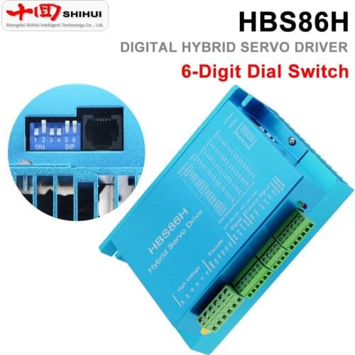 HBS86H Digital Hybrid Servo Driver 6Bit Dip Switch AC18-70V RS232 Interface For NEMA34 Closed Loop Stepper Motor Control Encoder