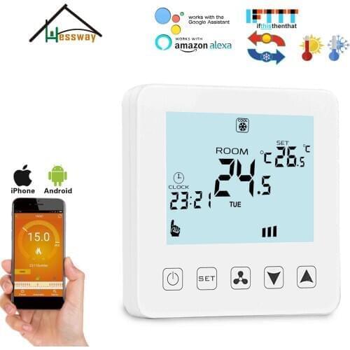 HESSWAY 4P&2P cooling heating temp fan coil wifi thermostat for APP System iOS & Android