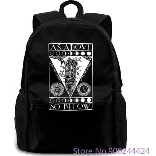 As Above So Below Genuine Darkside Tarot Card Mens Classic Round Collar women men backpack laptop travel school adult