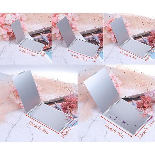 Pocket Rectangle Makeup Folding Mirrors Ultra-thin Folding Make Up Mirror Personalised Portable Compact Cosmetic Mirror 5 Sizes