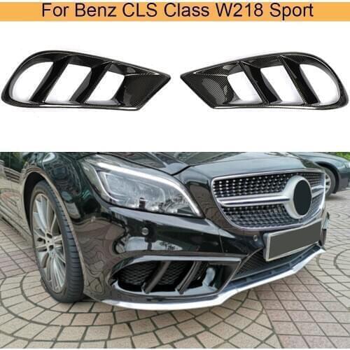 ClS Class Front Bumper Air Vent Cover For Mercedes Benz W218 Sport 2014-2017 Front Fog Lamp Frame Cover Carbon Fiber / FRP