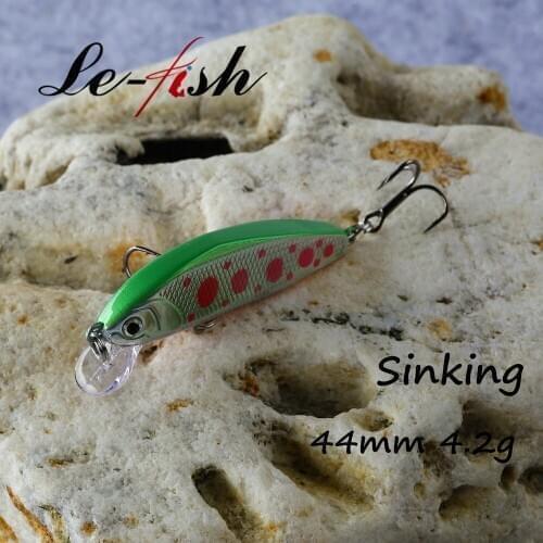 Le fish Peche Leurre Japan Pesca Hard Fishing Lure 44mm 4.2g Sinking Stream Minnow Artificial Bait Bass Perch Pike Salmon Trout