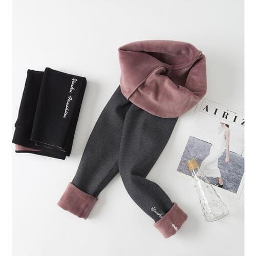 2019 Hot Sale elastic trousers autumn winter women pants velvet thickening leggings trousers female warm embroidery pants Z269