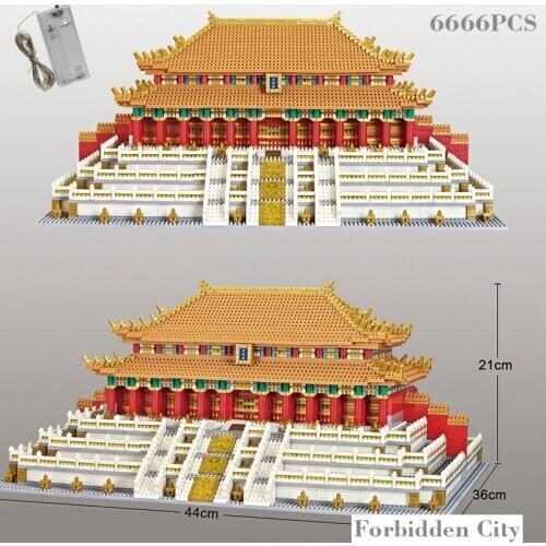World famous building micro diamond twin bridge Temple of Heaven Forbidden City 3D model building block toy educational brick gi