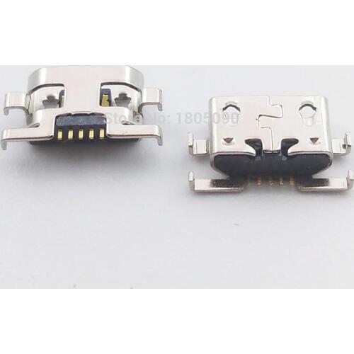 50pcs Micro USB Mini Jack 5pin Reverse insertion flat without curling side Female Connector For Motorola G2 G+1 XT1063 XT1068