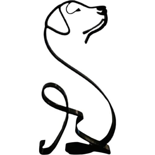 Dog Minimalist Art Sculpture Wrought Iron Desktop Ornament Dog Art Sculpture Artwork Interesting Statues Home Office