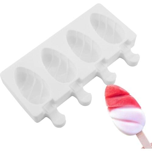 Reusable 4 Cavities Cake Pop Mold Homemade Cakesicle Molds Silicone Popsicle Molds For Kids Ice Pop Molds