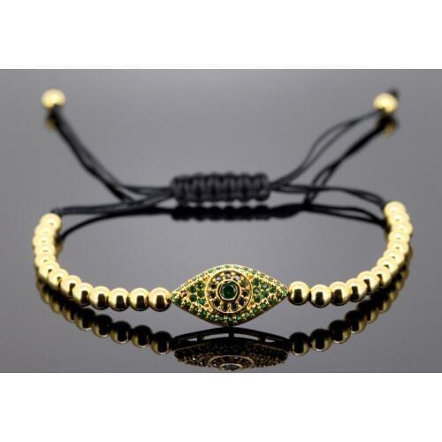 New Design Cz Zirconia Evil Eye Charm Bracelets Fashion Women Men Accessories High Quality Natural Stone Jewelry Gift