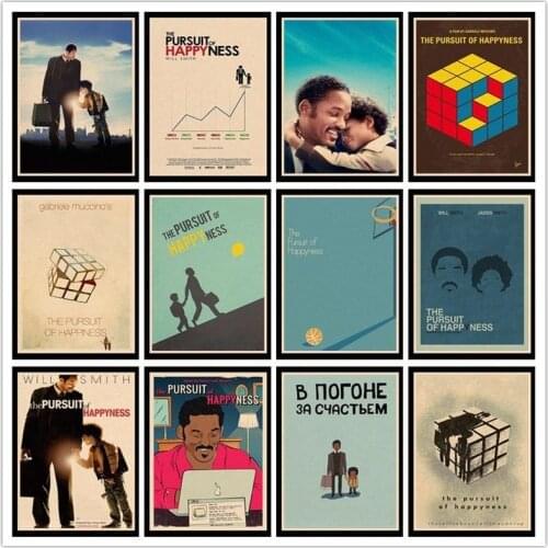 Perfect JL The Pursuit of Happyness retro posters kraft wall paper High Quality Painting For Home Decor wall stickers HBB17