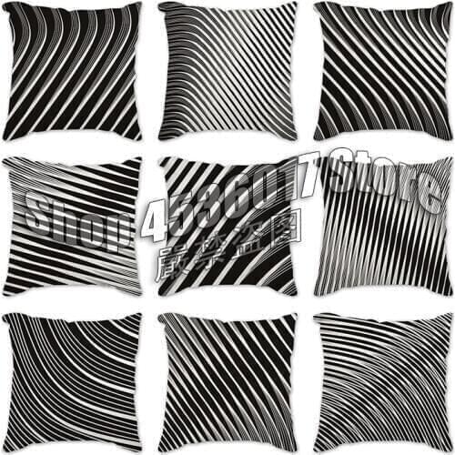 Christmas gift Geometric lines pillow cushion cover case happy new year Waist Pillow Office Pillowcase for sofa car decoration