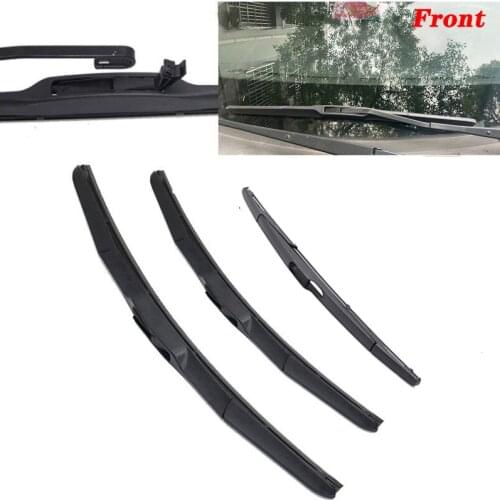 Car Front & Rear Wiper Blades Set For Lada Largus 2012 2013 2014 2015 2016 2017 Windshield Windscreen Wiper blade