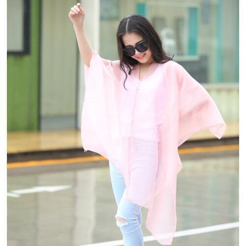 Chiffon Poncho Sjaal Soft Thin Lady Summer Wrap Sarong Pareo Beach Cover Up Scarf Large For Women Cachecol Foulard Bufandas S2