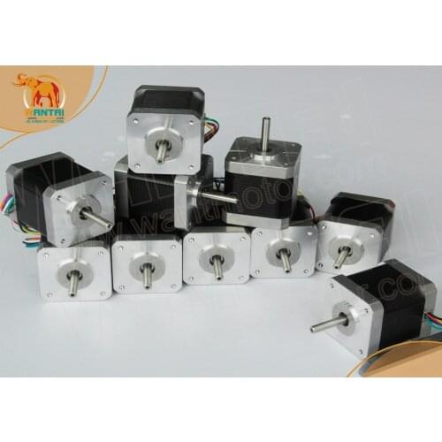 USA Ship & Free) 10 PCS Nema 17 Stepper Motor 42BYGHW208, with 2800g.cm,0.4A ,12VCNC Robot 3D Makebot Reprap Printer(CE,ROSH)
