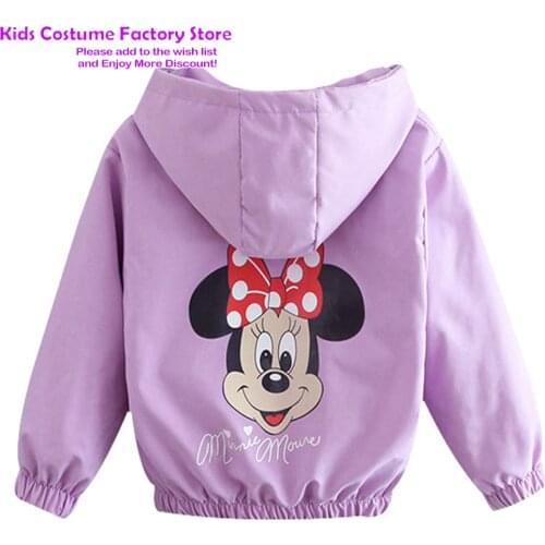 Spring Autumn New Childrens Cartoon Minnie Jacket Kids Girls Outing Clothes Jacket Children Zipper Cardigan Jacket 1-10Years