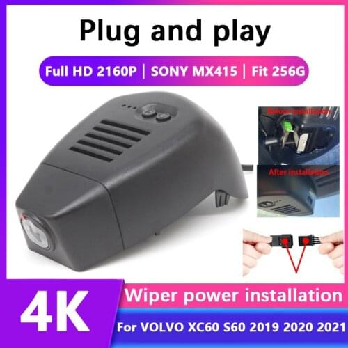 New! Car Driving Recorder Easy to install For Volvo V60 S60 2019 2020 2021 Car DVR Wifi Video Recorder Dash Cam Camera hd 2160P