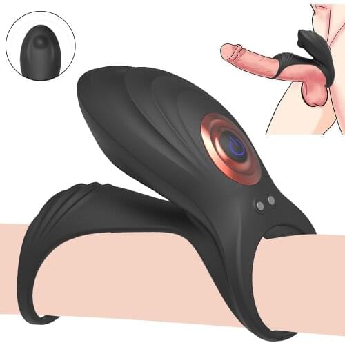 Couple Vibrator Vibrating Penis Ring Clitoris Stimulation Long Lasting Erection Penis Vibrator With Double Ring Adult Sex Toys