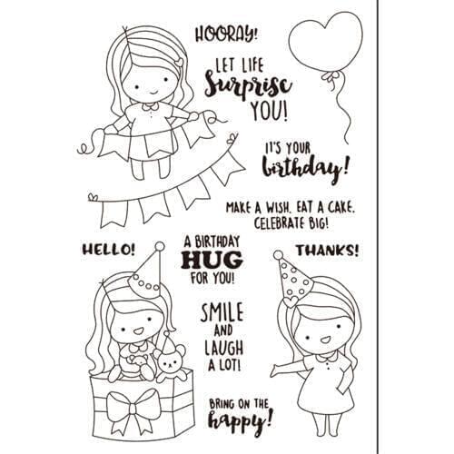 11x16 Girl birthday TBig ice cream ransparent Clear Stamps Silicone Seals for DIY scrapbooking photo album Card Making