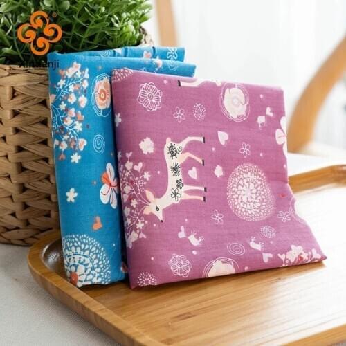 133*72 Woven Twill Cotton Print Fabric Cartoon Bedding Sewing Fabric 2 Colors/Set TJ1170