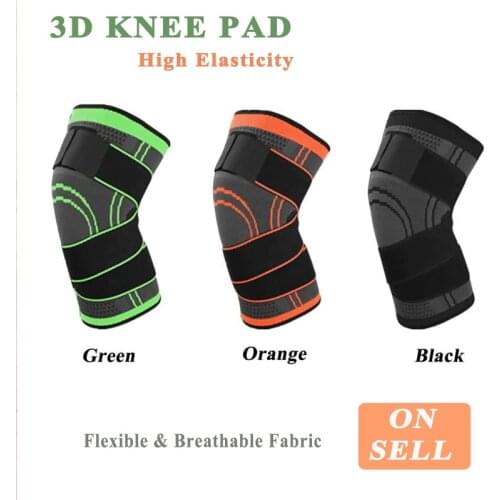 2021NEW 2pcs/pair Knee Pad 3D Weaving Tech Sport Knee Brace Pad Support Protective Compression Fitness Exercises High Elasticity