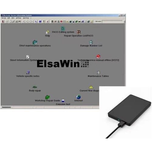 2021 Hot Sale Auto Repair Software ElsaWin 6.0 Latest 80gb Hdd Hard Disk USB 3.0 Newest V-W 5.3 For Audi Elsa Win 6.0