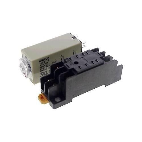 24VAC max 60M H3Y-2 Power On Time Delay Relay Solid-State DPDT Socket PF083A