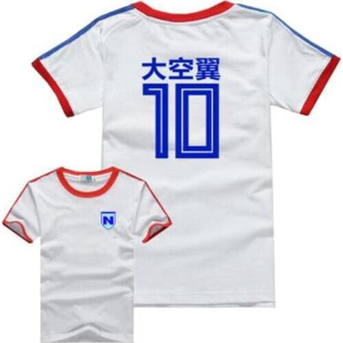 Anime Captain Tsubasa Cosplay Men women Costume Tsubasa Ozora Nankatsu Elementary School Short Sleeve Soccer Jersey Kids T-shirt