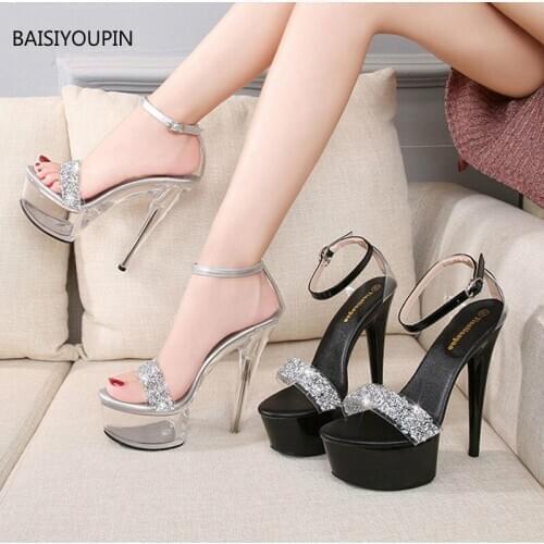 Party Sweet Summer 5cm HIgh Platform Women Sandals Club Solid Wedding Catwalk Dress Shoes 14.5cm High Heels Female Pumps Shoes