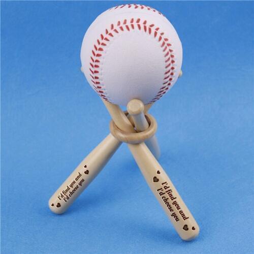 Mini Baseball Bat Rack Holder Golf Ball Storage Display Classic Toy Laser Engraved Wood Custom Award Gift For Groommen Lover