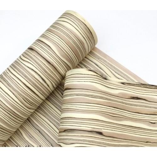 1Pieces Length: 2.5 Meters Thickness:0.5mm Width: 55cm Science Persimmon Skin 596 Wood Veneer Strap(Back Non-woven)