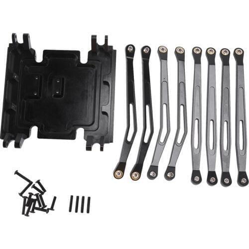 For 1/10 Rc Axial Wraith Full Aluminum Skid Plate with 8 Suspension Link Rod