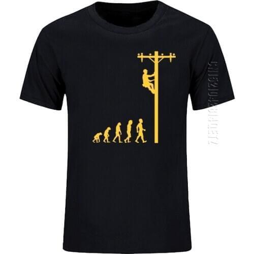 Evolution Lineman Electrician Funny T-Shirt Cotton Clothes O-Neck Mens T Shirts Fashion Tops Oversized Man Tshirt Casual